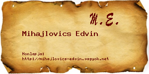 Mihajlovics Edvin névjegykártya